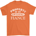 Property of My Awesome Fiance Mens T-Shirt Cotton Gildan Orange
