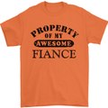 Property of My Awesome Fiance Mens T-Shirt Cotton Gildan Orange