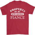 Property of My Awesome Fiance Mens T-Shirt Cotton Gildan Red