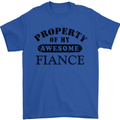 Property of My Awesome Fiance Mens T-Shirt Cotton Gildan Royal Blue