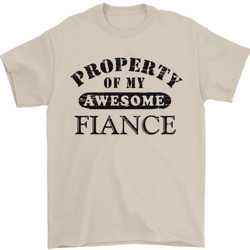 Property of My Awesome Fiance Mens T-Shirt Cotton Gildan Sand