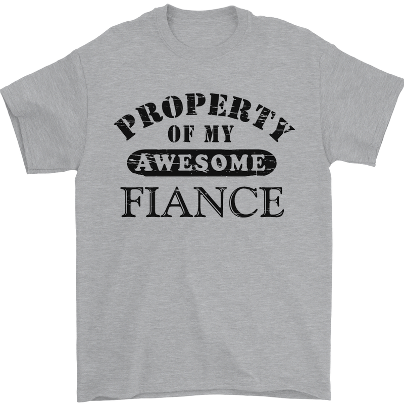 Property of My Awesome Fiance Mens T-Shirt Cotton Gildan Sports Grey