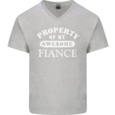 Property of My Awesome Fiance Mens V-Neck Cotton T-Shirt Sports Grey