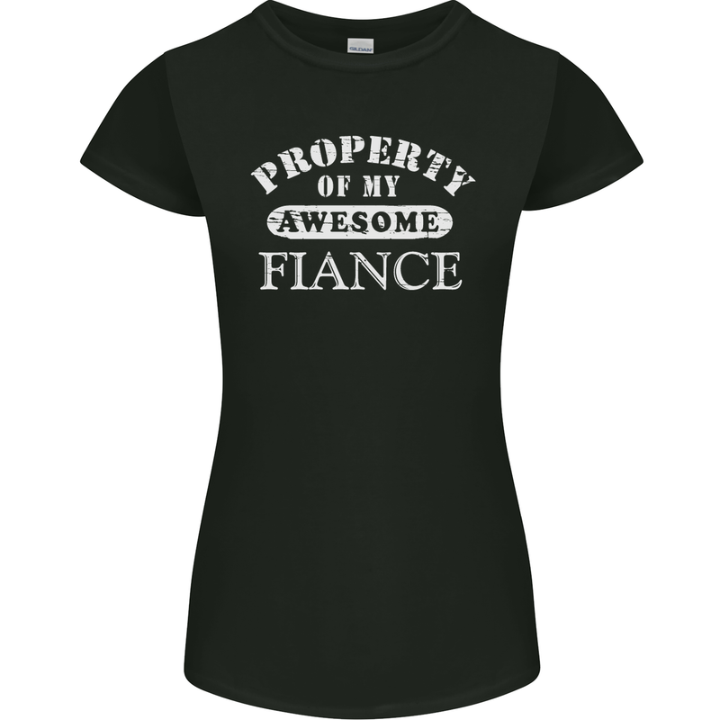 Property of My Awesome Fiance Womens Petite Cut T-Shirt Black