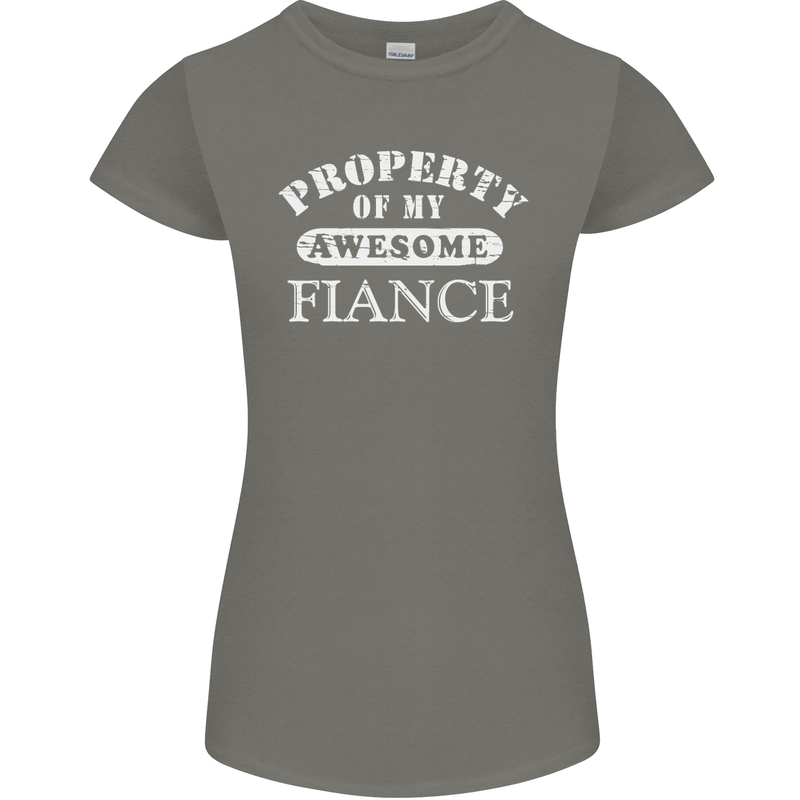 Property of My Awesome Fiance Womens Petite Cut T-Shirt Charcoal