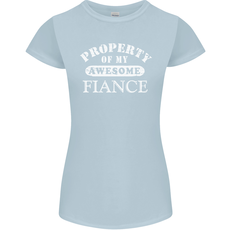 Property of My Awesome Fiance Womens Petite Cut T-Shirt Light Blue
