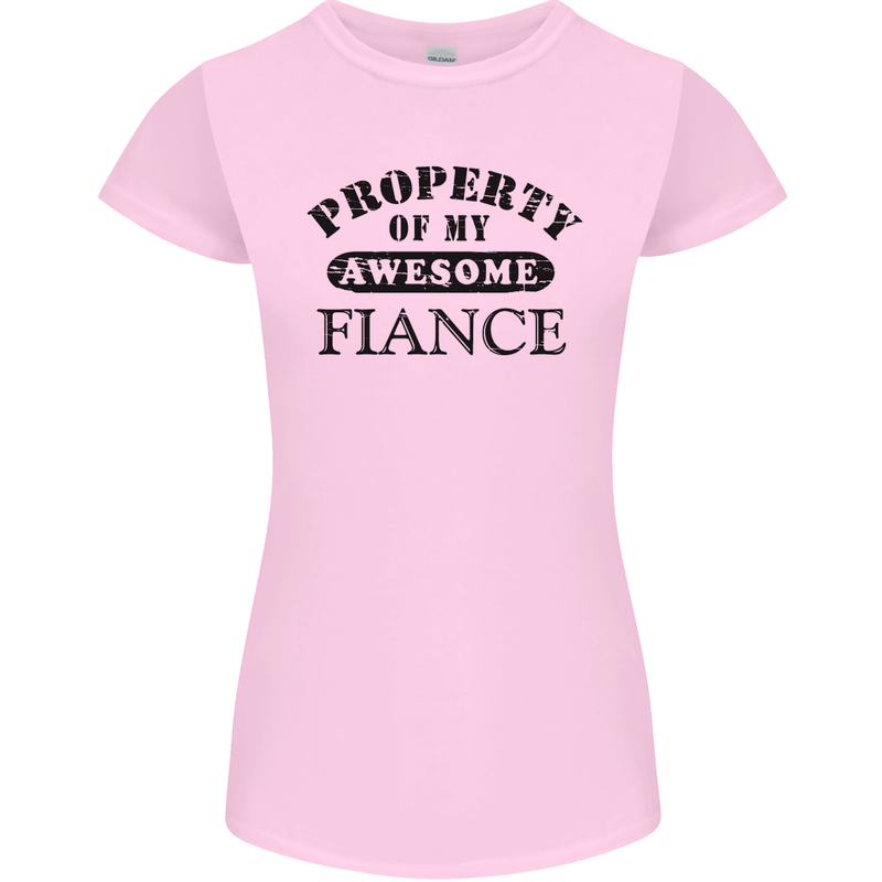 Property of My Awesome Fiance Womens Petite Cut T-Shirt Light Pink