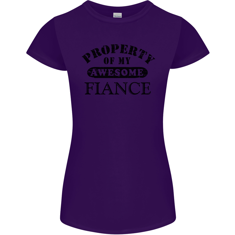 Property of My Awesome Fiance Womens Petite Cut T-Shirt Purple