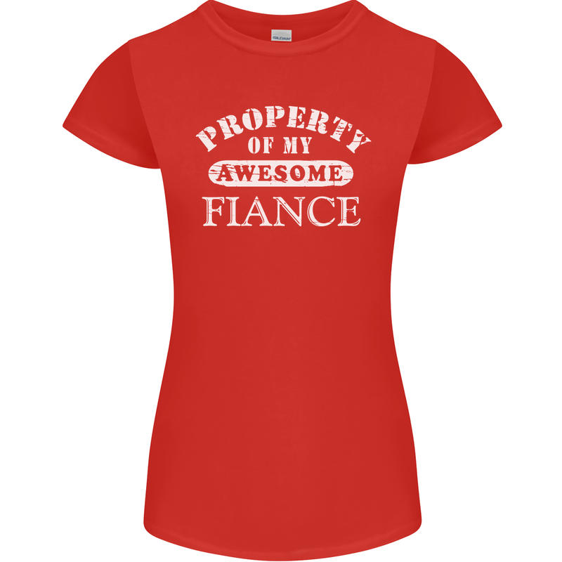 Property of My Awesome Fiance Womens Petite Cut T-Shirt Red