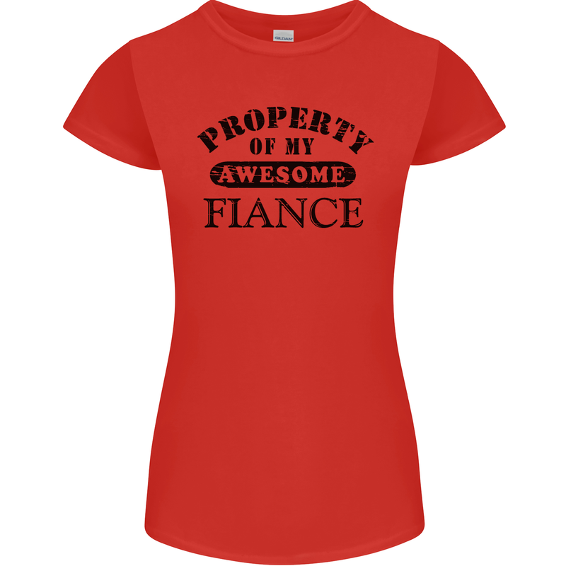 Property of My Awesome Fiance Womens Petite Cut T-Shirt Red