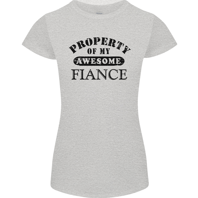 Property of My Awesome Fiance Womens Petite Cut T-Shirt Sports Grey