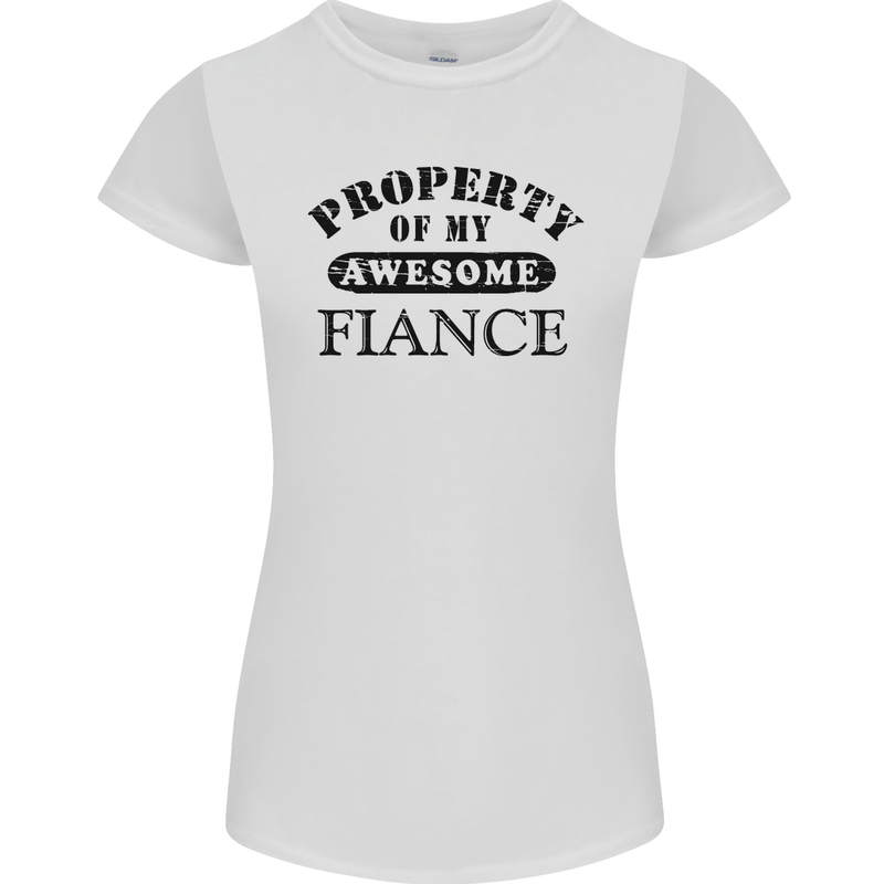 Property of My Awesome Fiance Womens Petite Cut T-Shirt White