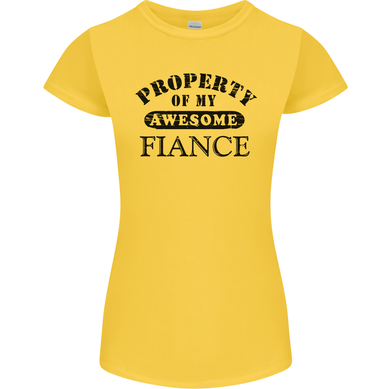 Property of My Awesome Fiance Womens Petite Cut T-Shirt Yellow