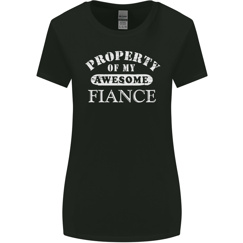 Property of My Awesome Fiance Womens Wider Cut T-Shirt Black