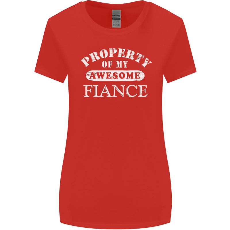 Property of My Awesome Fiance Womens Wider Cut T-Shirt Red