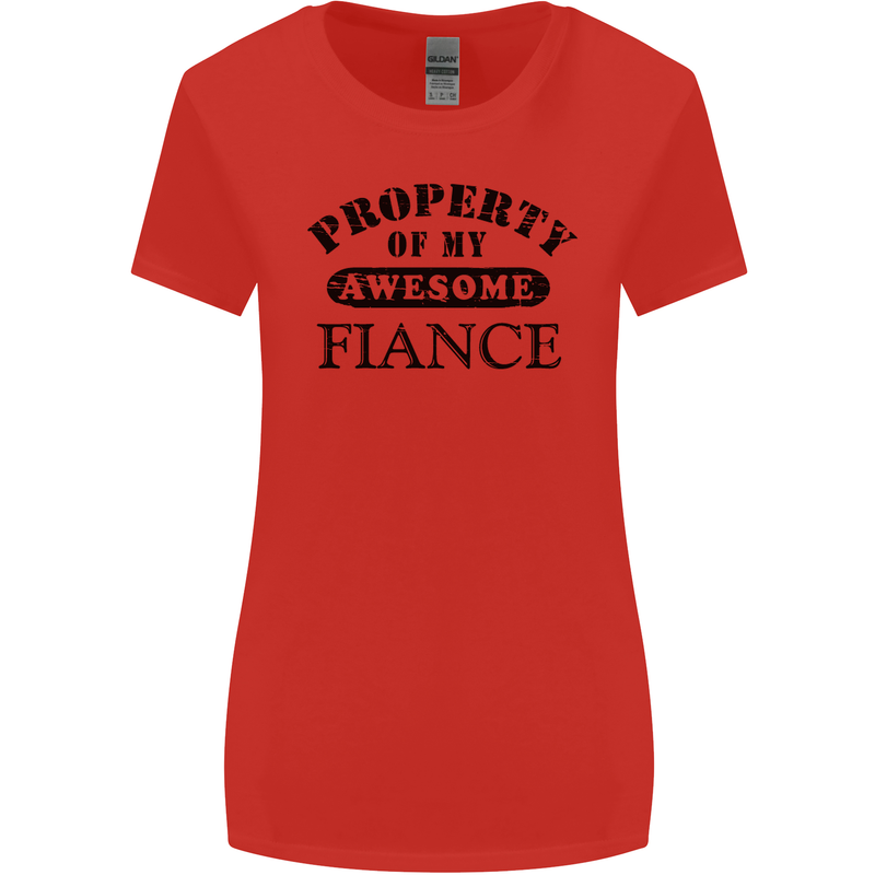 Property of My Awesome Fiance Womens Wider Cut T-Shirt Red