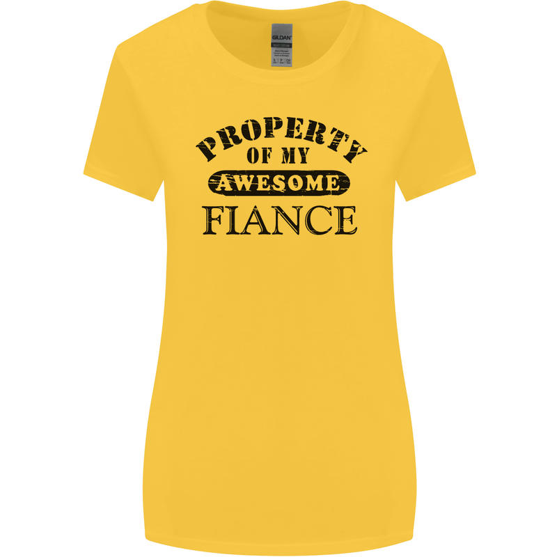 Property of My Awesome Fiance Womens Wider Cut T-Shirt Yellow
