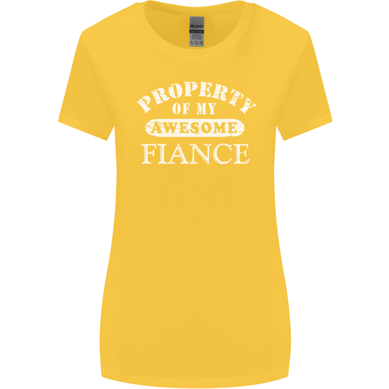 Property of My Awesome Fiance Womens Wider Cut T-Shirt Yellow