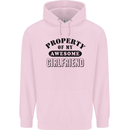 Property of My Awesome Girlfriend Funny Childrens Kids Hoodie Light Pink