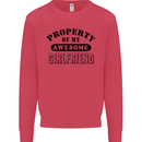 Property of My Awesome Girlfriend Funny Kids Sweatshirt Jumper Heliconia