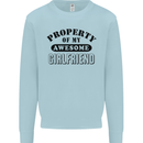 Property of My Awesome Girlfriend Funny Kids Sweatshirt Jumper Light Blue