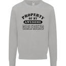 Property of My Awesome Girlfriend Funny Kids Sweatshirt Jumper Sports Grey