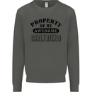 Property of My Awesome Girlfriend Funny Kids Sweatshirt Jumper Storm Grey