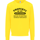 Property of My Awesome Girlfriend Funny Kids Sweatshirt Jumper Yellow