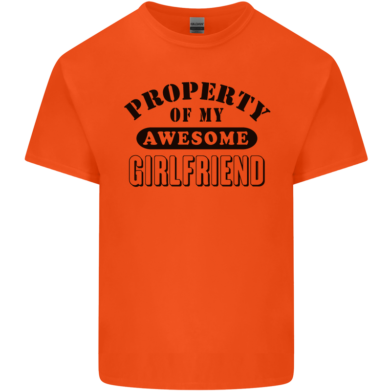 Property of My Awesome Girlfriend Funny Kids T-Shirt Childrens Orange
