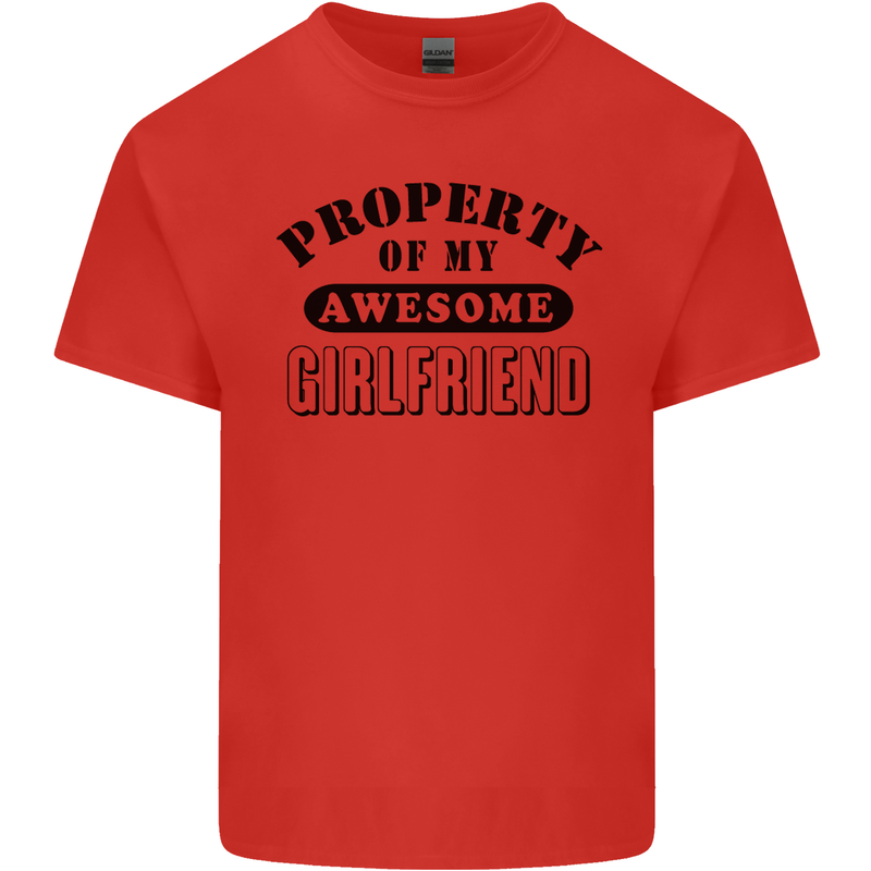 Property of My Awesome Girlfriend Funny Kids T-Shirt Childrens Red