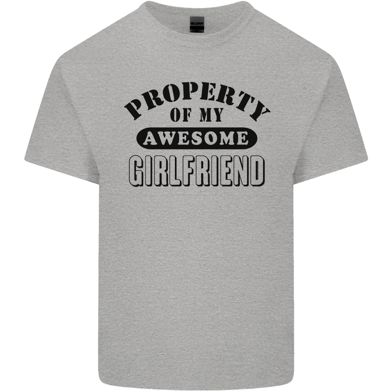 Property of My Awesome Girlfriend Funny Kids T-Shirt Childrens Sports Grey