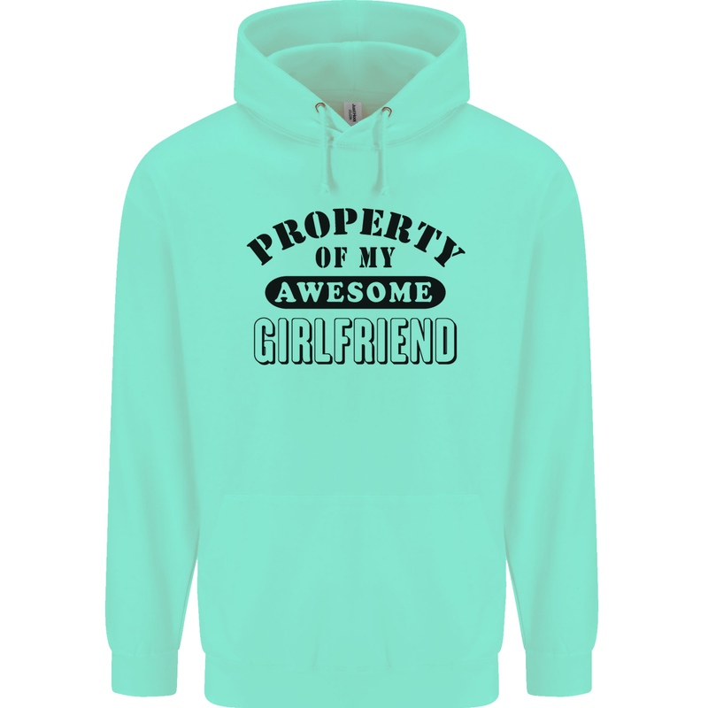 Property of My Awesome Girlfriend Funny Mens 80% Cotton Hoodie Peppermint