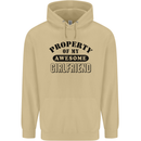 Property of My Awesome Girlfriend Funny Mens 80% Cotton Hoodie Sand