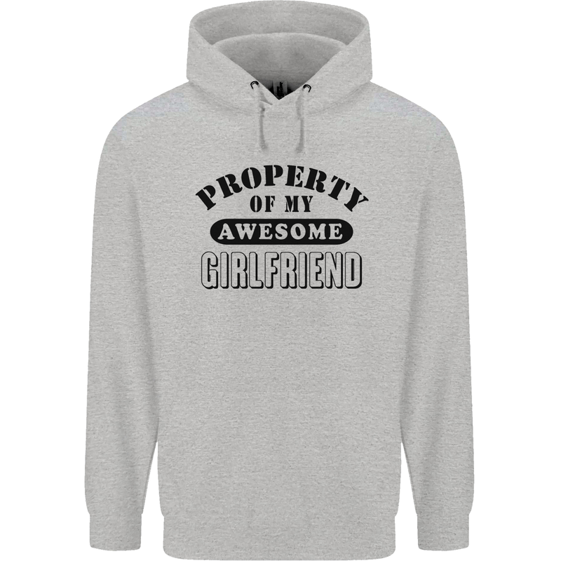 Property of My Awesome Girlfriend Funny Mens 80% Cotton Hoodie Sports Grey