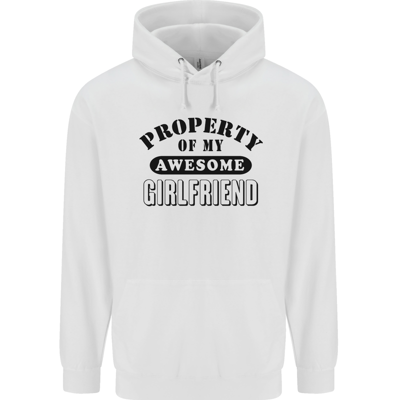 Property of My Awesome Girlfriend Funny Mens 80% Cotton Hoodie White