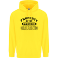 Property of My Awesome Girlfriend Funny Mens 80% Cotton Hoodie Yellow