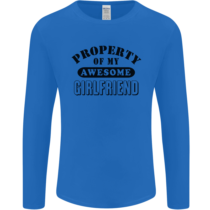 Property of My Awesome Girlfriend Funny Mens Long Sleeve T-Shirt Royal Blue