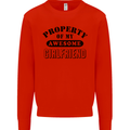 Property of My Awesome Girlfriend Funny Mens Sweatshirt Jumper Bright Red