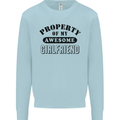 Property of My Awesome Girlfriend Funny Mens Sweatshirt Jumper Light Blue