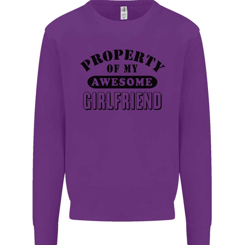 Property of My Awesome Girlfriend Funny Mens Sweatshirt Jumper Purple