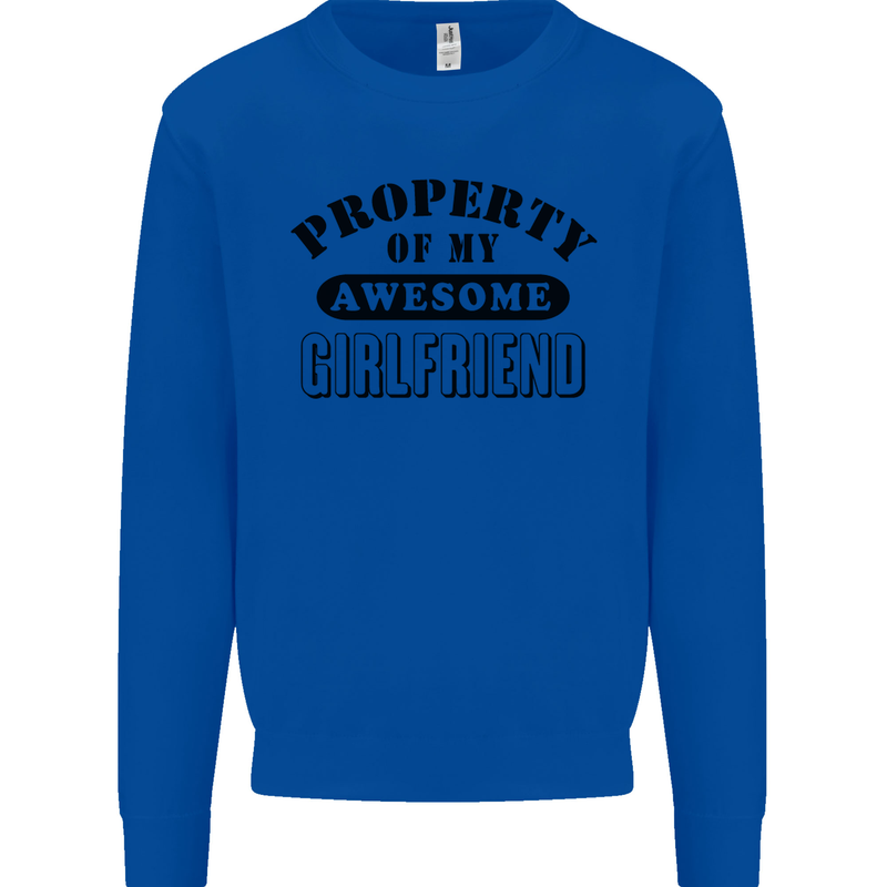 Property of My Awesome Girlfriend Funny Mens Sweatshirt Jumper Royal Blue