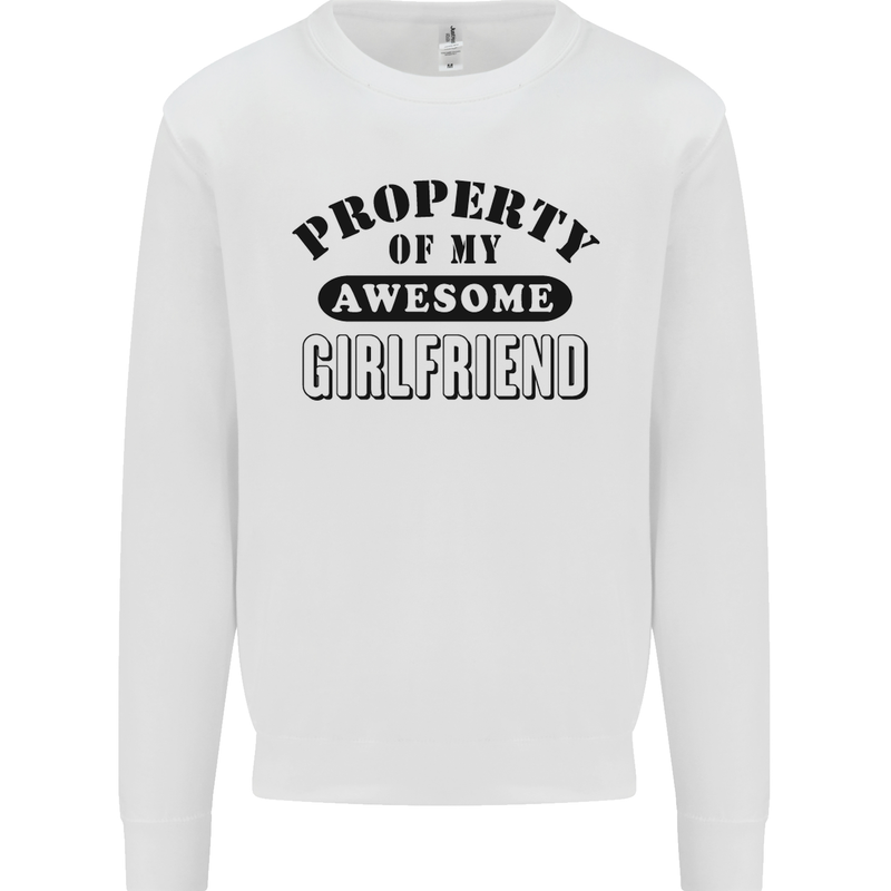 Property of My Awesome Girlfriend Funny Mens Sweatshirt Jumper White