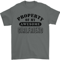 Property of My Awesome Girlfriend Funny Mens T-Shirt Cotton Gildan Charcoal