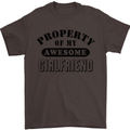 Property of My Awesome Girlfriend Funny Mens T-Shirt Cotton Gildan Dark Chocolate