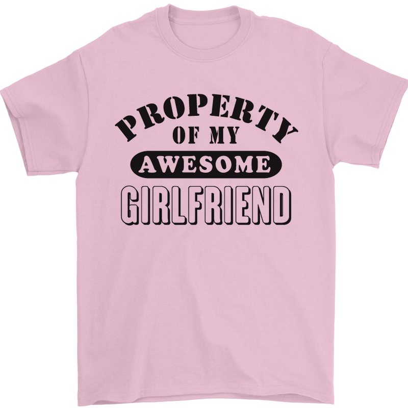Property of My Awesome Girlfriend Funny Mens T-Shirt Cotton Gildan Light Pink