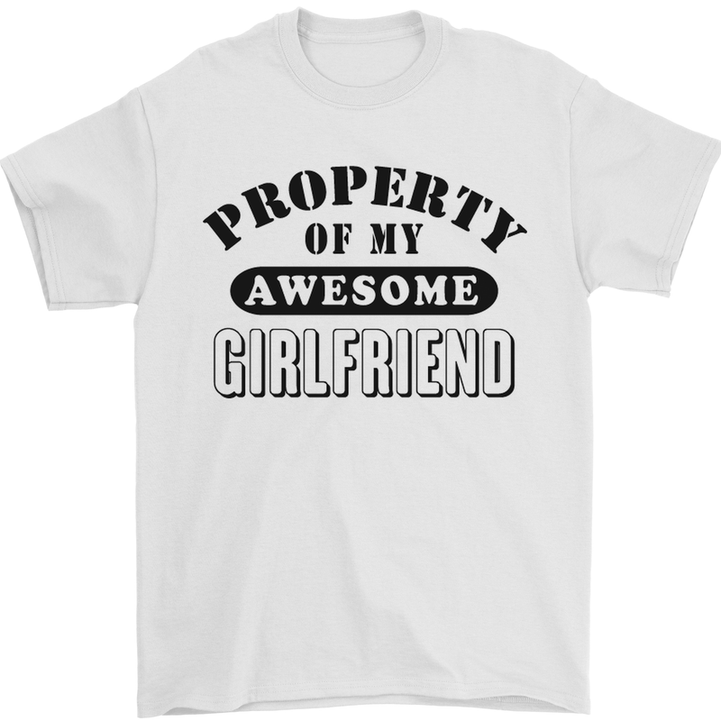 Property of My Awesome Girlfriend Funny Mens T-Shirt Cotton Gildan White