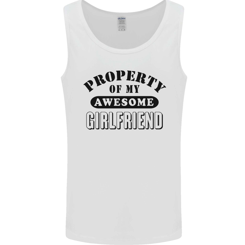 Property of My Awesome Girlfriend Funny Mens Vest Tank Top White