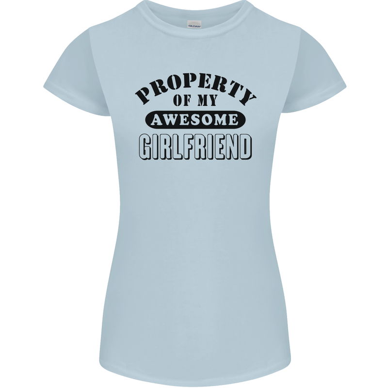 Property of My Awesome Girlfriend Funny Womens Petite Cut T-Shirt Light Blue