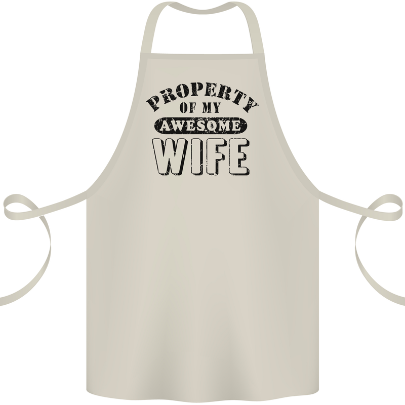 Property of My Awesome Wife Valentine's Day Cotton Apron 100% Organic Natural
