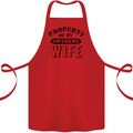 Property of My Awesome Wife Valentine's Day Cotton Apron 100% Organic Red